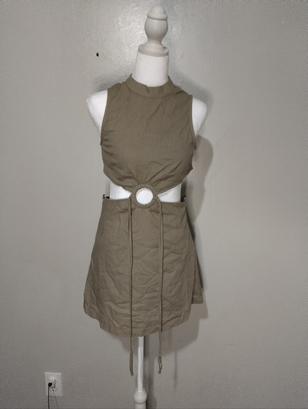 Altar'd State Tan Mini Dress with Cutout Ring